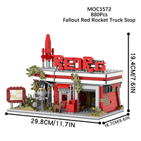 Briques MOC Collection de films créatifs MOC1572 880 pièces Fallout Red Rocket Truck Stop Enfants Juguetes Blocs de construction Jouets pour enfants