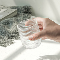 Vente en gros de gobelets à eau vintage à rayures verres à vin ensemble de gobelets en verre coloré pour jus et verres pour un usage quotidien