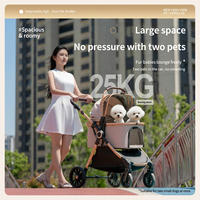Poussette pour animaux de compagnie SK pour chats et petits/moyens chiens, légère, pliable, compacte, pliage en une seule étape, design en métal