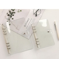 Classeur à anneaux transparent 6 trous A5/A6 planificateur de papier avec couverture en PVC Journal budgétaire cahier spirale Style clair dossier à feuilles mobiles