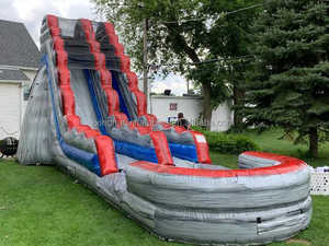 China Commercial Backyard Kids <strong>Water</strong> Park Single lane Red Blue <strong>Wave</strong> <strong>Slides</strong> Inflatable <strong>Water</strong> <strong>Slide</strong> <strong>Pool</strong> - Product Image 4