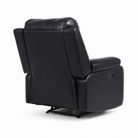 Fauteuil inclinable manuel en cuir PU moderne, confortable, monoplace, avec structure en bois, idéal pour salon et home cinéma - Vente en gros