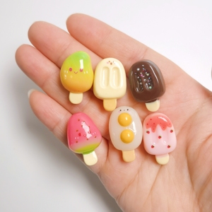 100 unidades de fresas Kawaii, frutas, chocolate, helado, paletas de resina, cabujones de base plana, decoración, dijes, manualidades, <span class=keywords><strong>casa</strong></span> de muñecas - Product Image 5