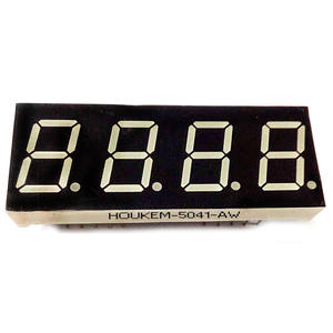 شاشة LED سباعية القطع بأربعة أرقام مقاس 0.5 بوصة، عرض واضح باللون الأزرق، طراز Houkem-5041-AB، استهلاك منخفض للطاقة - Product Image 2