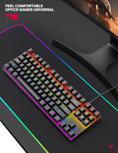 Teclado Mecánico para Juegos T-WOLF T18 USB con Cable, Retroiluminación RGB, 87 Teclas <span class=keywords><strong>TKL</strong></span> para Computadora de Escritorio, Teclado Gamer - Product Image 4