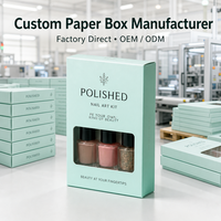 Fabricant de boîtes d'emballage personnalisées pour vernis à ongles, boîte cadeau de luxe en carton, logo gaufré mat, boîte en papier avec fenêtre