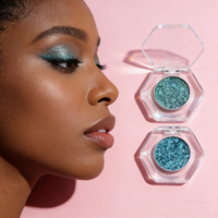 Bedak Eyeshadow Duo Chrome Individual Chameleon Kustom Label Pribadi Vegan Makeup Kulit Cerah Sedang Gelap Berkilau Riasan Mata