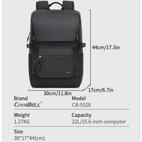 Tas Ransel Laptop Bisnis Kantor Anti Air 15,6 Inci untuk Pria, Cocok untuk Koper Trolley, Perjalanan, Luar Ruangan, Tas Komputer Notebook