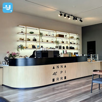 Comptoir de Bar Moderne pour Café, Mobilier de Magasin de Pâtisserie en Bois Tendance, Design Intérieur Personnalisé pour Café