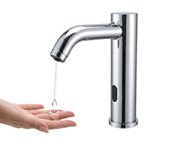 Robinet de lavabo moderne à poignée unique avec capteur sans contact et distributeur de savon intégré, idéal pour usage domestique et commercial – Meilleures ventes