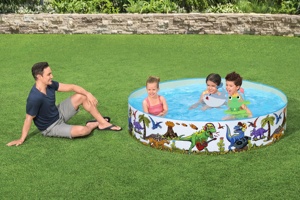 Bestway 55022 Matériau PVC rigide pour enfants Motif de dessin animé <span class=keywords><strong>Pataugeoire</strong></span> <span class=keywords><strong>Dinosaure</strong></span> Fill 'N Fun Kids Play Pool 1.83 m X 38 cm - Product Image 2