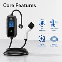 Stasiun Pengisian Daya EV Tipe 2 dengan Layar 2,8 inci, Kabel yang Dapat Disesuaikan, 3,5kw 16A Pengisi Daya EV Rumah Byd Shark