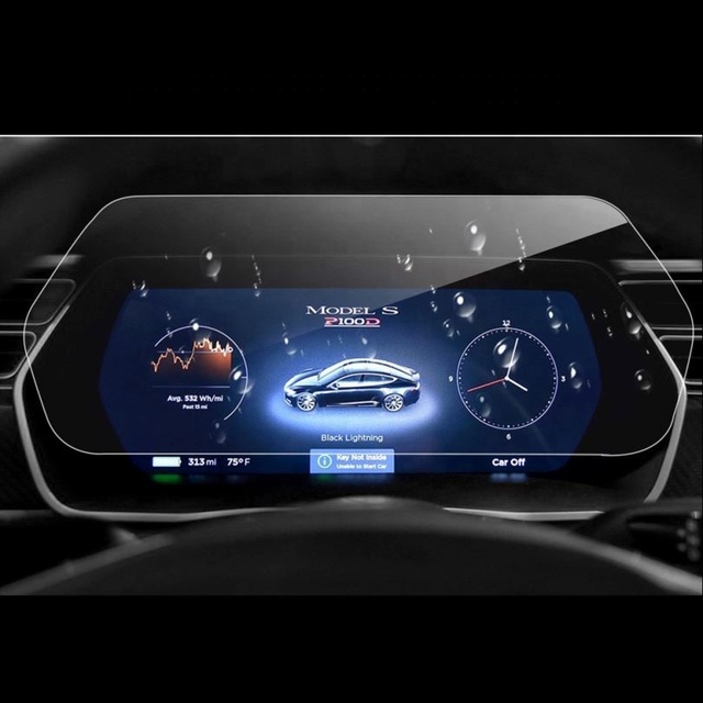 Waterproof 12.3 Inch HD Clear GPS Instrument Panel Tempered Glass Screen Protector for Tesla Model S 2012-2017 Made of TPU