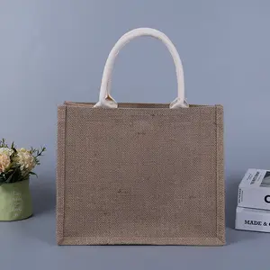 Saco de juta ecológico biodegradável 100% natural, saco de serapilheira Hessian para café, grãos, grãos de cacau/