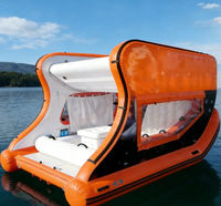 Bateau Catamaran Gonflable Portable à Moteur Électrique, Double Pont, en PVC, Capacité 100-500kg