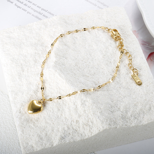 Bracelet avec pendentif en forme de cœur en or 18 carats, bijoux en acier inoxydable, <span class=keywords><strong>prix</strong></span> de gros, bijoux tendance - Product Image 5