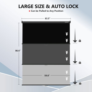 RAUBAY Retractable Pull Down Black Screen-Polyester Wrinkle Resistant Anti-Glare 59.8" X 86.6" Collapsible Wall-Mount Background - Product Image 2