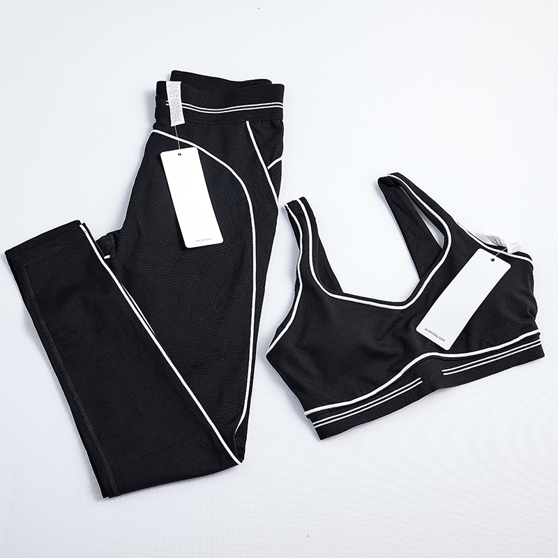 Women's Custom Breathable Elastic Waist Velocity Activewear Pilates Fitness Solid Stretch Shorts Front Logo 2-Piece Yoga Set