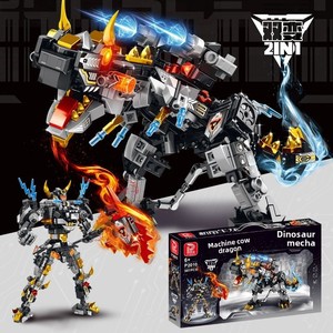 Blocs de construction en plastique transformables <span class=keywords><strong>Dino</strong></span> Mecha, modèle de dinosaure robot, figurine d'action, <span class=keywords><strong>jouet</strong></span> DIY - Product Image 3