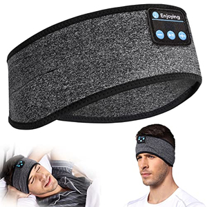 Bandeau tricoté sans fil personnalisé avec écouteurs intégrés pour le sommeil et le sport, lavable, masque de sommeil musical - Product Image 1
