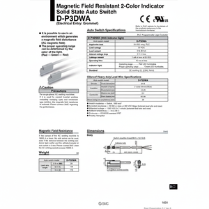 Interrupteur automatique pneumatique SMC D-P3DWAL produit haute performance dans les commutateurs pneumatiques - Product Image 1