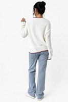 Pull-over personnalisé OEM & ODM pour femme, tricoté, manches longues, col rond, style vintage, automne-hiver, Noël, en acrylique, Ropa De Mujer