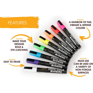 8 Màu Sắc Lỏng Phấn Khô Xóa Đánh Dấu Thiết Lập 6Mm Bảng Đánh Dấu Cho <span class=keywords><strong>DIY</strong></span> Thủ Công Mỹ Nghệ Văn Phòng Trường Văn Phòng Bằng Văn Bản Và Vẽ Nguồn Cung Cấp - Product Image 3