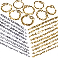 Collier et bracelet pour femme en acier inoxydable plaqué or 18 carats, chaîne en bambou artisanale géométrique multi-style tendance
