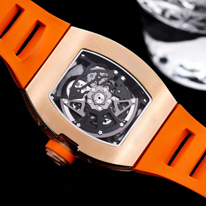 2026 New Arrival Luxury <b>Rose</b> Gold Mechanical Watch Men Tonneau Skeleton Automatic Movement Full Diamond Iced Out Wristwatch - Product Image 4