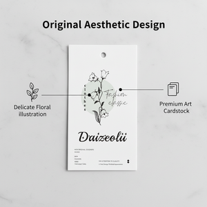 ป้ายห้อยแบบมีเชือกผูก พิมพ์ลายฟอยล์ทอง กันน้ำ ลายนูน 3 มิติ สีขาวทันสมัย ทำจากกระดาษอาร์ตพิเศษ เหมาะสำหรับใส่ในถุงเสื้อผ้า รองเท้า - Product Image 4