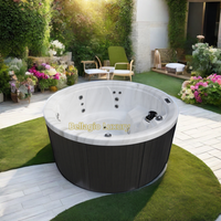 Spa de luxe en plein air Bellagio USA, bain à remous rond en acrylique avec système de contrôle Balboa Gecko, massage et bien-être