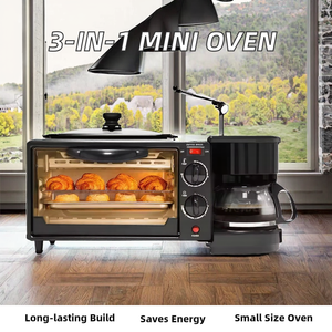 เตาอบไฟฟ้ามินิ <span class=keywords><strong>3</strong></span>-in-1 คุณภาพสูง ดีไซน์ทันสมัย ควบคุมด้วยปุ่มหมุน ปลอดภัยสำหรับใช้ในบ้านและโรงแรม - Product Image 2