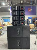 Haut-parleurs de réseau de lignes bon marché, fabricant de système d'adresse publique, haut-parleurs de réseau de lignes, support de système audio, son double 10 pouces 800w
