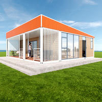 Maison conteneur préfabriquée modulaire moderne en verre pour salle d'exposition, habitation ou salle de classe - Vente en gros