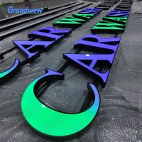 Lettres en relief 3D en acier inoxydable avec éclairage LED, personnalisables pour les bars, les magasins de détail et les bureaux, utilisation en extérieur, lumière du jour 5000K, à intensité variable