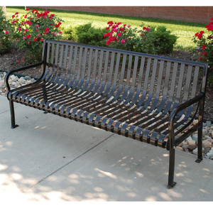 Hot <strong>Sale</strong> All Weather 2 Seater Metal Modern <strong>Garden</strong> <strong>Benches</strong> Outdoor Park Long Black Steel Iron <strong>Bench</strong> - Product Image 5