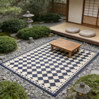 Großhandel PP-Rohr Gewebter Outdoor-Teppich 5*8ft Maßgefertigte Größe Anti-Verblass-Matte für B2B Garten- und Poolbereich-Dekoration
