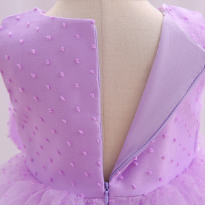 Robe Tutu Violette pour Bébé Fille, Robe de Demoiselle d'Honneur sans Bretelles Coupe A-Line avec Nœuds, Style Princesse, Robe de Célébration 100 Jours - Product Image 3