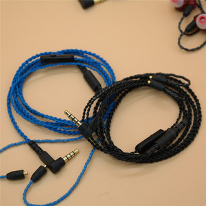 Cable de audio trenzado para auriculares DIY, para Shure SE215 315 425 846 UE900, azul y negro - Product Image 1