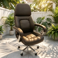 Chaise de bureau ergonomique moderne et contemporaine Guanfu en cuir PU, réglable en hauteur, pivotante, confortable pour la maison et le bureau