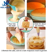 Moule à gâteau rond en silicone de 8 pouces, antiadhésif, résistant à la chaleur, de qualité alimentaire, couleur arc-en-ciel, facile à démouler, pour la pâtisserie en cuisine