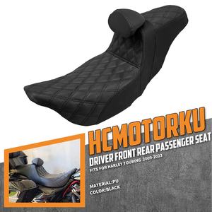 Двухместное сиденье для мотоцикла с подушками для спинки водителя, переднее и заднее сиденье для водителя и пассажира для Harley Touring Street Glide CVO 09-23 - Product Image 2