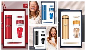 Frasco de vacío de Metal de 500ml + masajeador de cuello P3 + paraguas de cápsula de diseño navideño personalizado (50 + SPF) + juego de regalo de energía de 10000mAh - Product Image 4