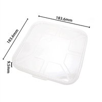 1600ml Biodégradable Conteneur Alimentaire À Emporter Fécule De Maïs Deli Emballage Carré Double Couche Boîte À Lunch