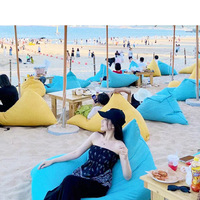 Fauteuil de plage triangulaire d'extérieur en tissu, design créatif et tendance, simple et confortable, imperméable et anti-UV, une place, amovible