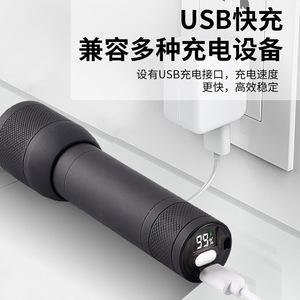 Usb <b>Rechargeable</b> Flashlight 1000M Zoomable Adjustable Focus Led <b>Torch</b> For Outdoor Use - Product Image 2