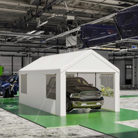 Abri de voiture moderne portable en métal pour l'extérieur avec cadre en acier revêtu de PVC, imperméable et durable pour garage ou usage automobile