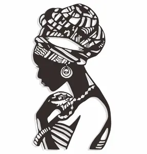 Изготовитель на заказ, современная простая домашняя металлическая настенная художественная роспись для гостиной, двора, лазерная резка, африканские женщины