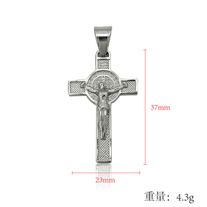 Collana a catena con ciondolo a croce Gesù inossidabile con ciondolo Gesù Cristo croce immagini con ciondolo - Product Image 4