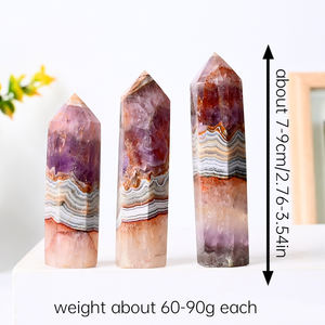 Chu Se all'ingrosso pietra curativa naturale torre di cristallo bacchetta ametista agata punto per la decorazione - Product Image 3